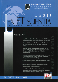 LESIJ XVIII vol 1 2011