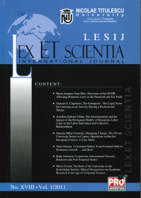 LESIJ XVIII vol 1 2011
